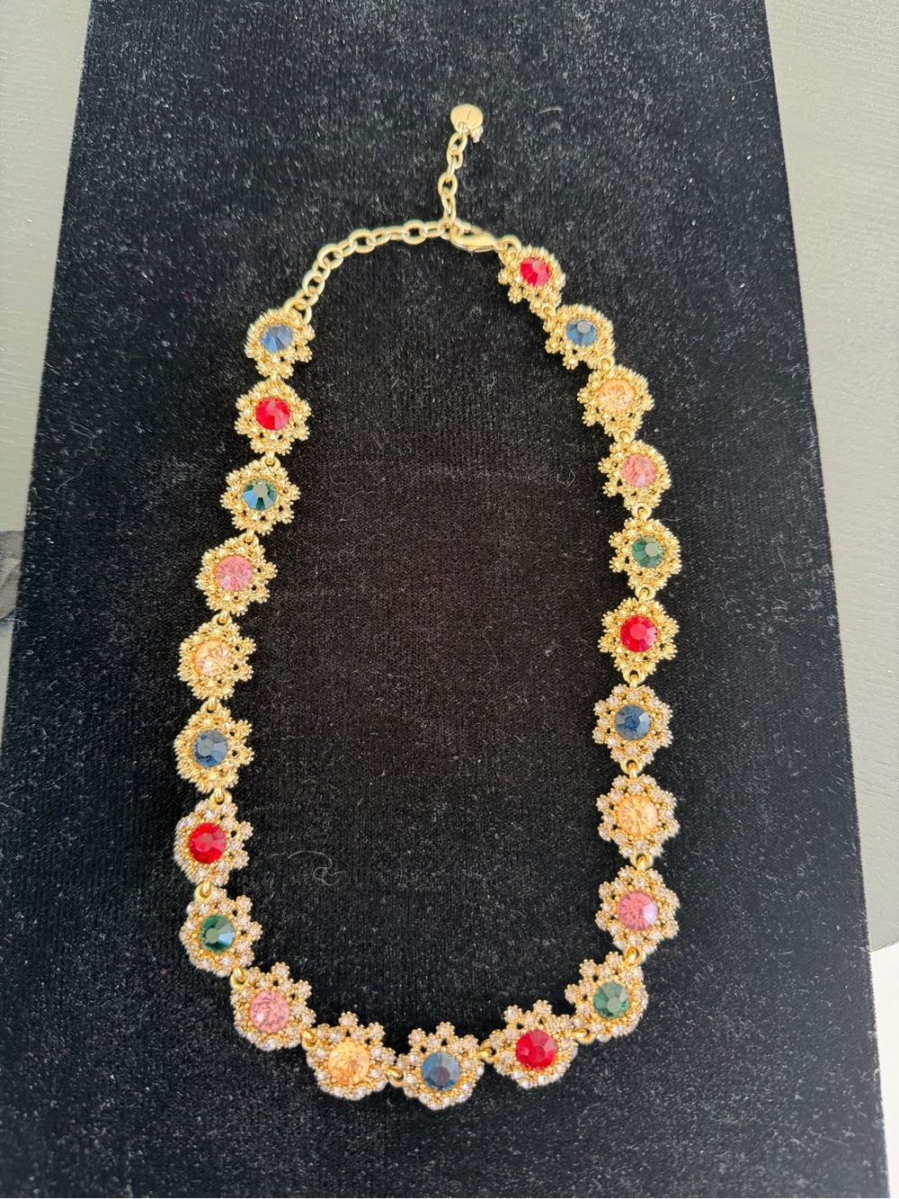 TALBOT - Gold Tone Multicolor Floral Crystal Necklace - Women Jewelry